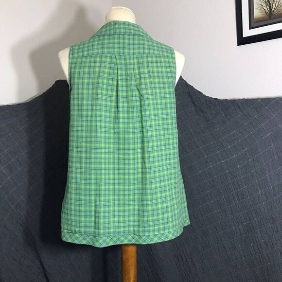Lilis Closet Green Plaid Sleeveles Top Size M - Picture 4 of 8